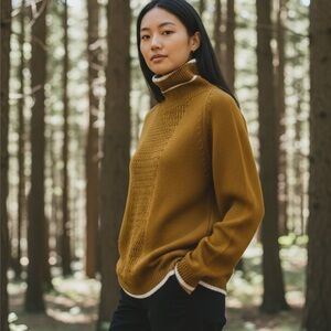 🛍Cozy brown Sweater for Women turtleneck cottagecore grunge small